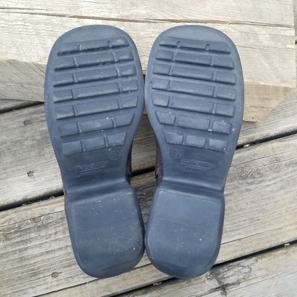 Vintage 90s Y2k Brown Faux Vegan Leather Chunky Platform Chelsea Boots 6 WIDE - Picture 7 of 10